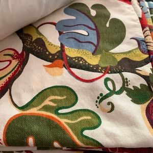 Pottery Barn Serefina?Linen/Cotton Floral Duvet//Reds/Blues-Gorgeous-Queen/Full